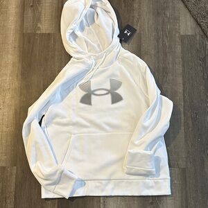 Under Armour White and Gray Hoodie